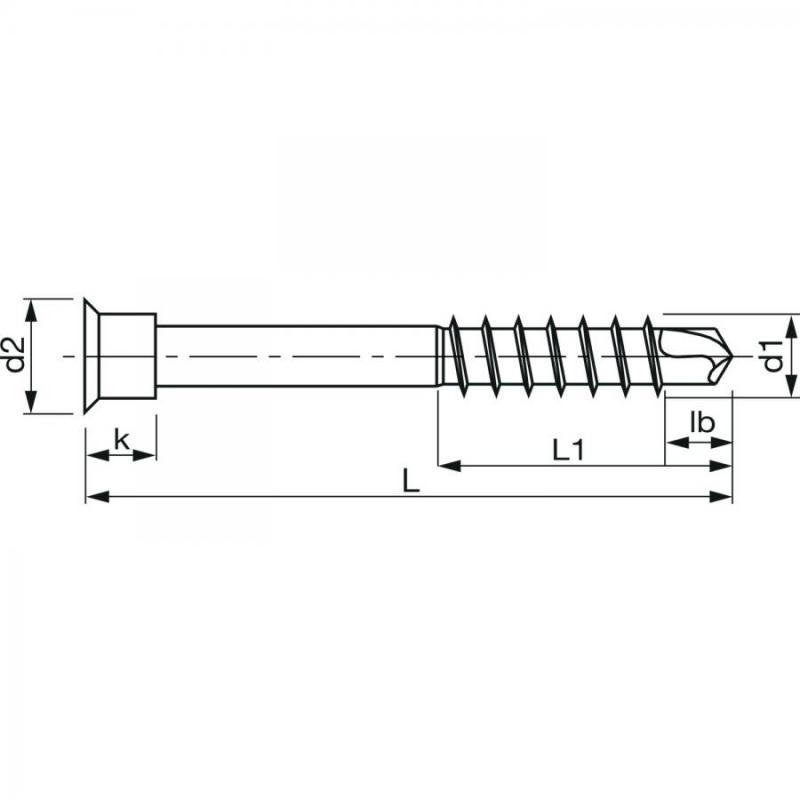 Șurub Terrace pentru structură din aluminiu 5,5 mm, oțel inoxidabil A4, (200 buc) 2