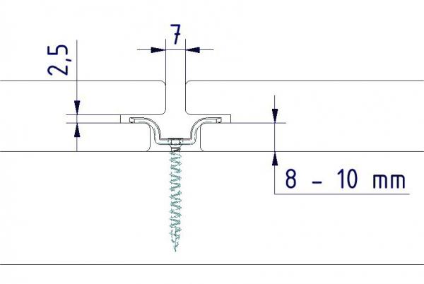 Clemă Terrace, oțel inoxidabil A2, Eurotec V-clip (250 buc + șuruburi + bit) 4