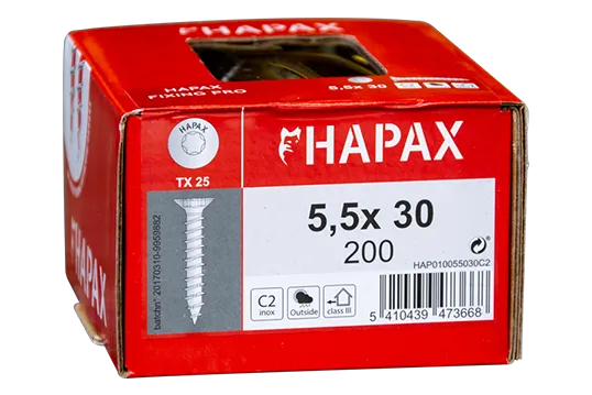 Șuruburi HAPAX FIXING PRO 5,5 mm, oțel inoxidabil A4 (100/200 buc) 2