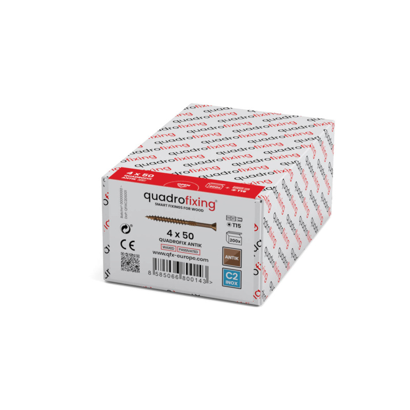 Șuruburi din oțel inoxidabil 4,0-5,0 mm pentru terase și fațade QUADROFIX ANTIK C2 1