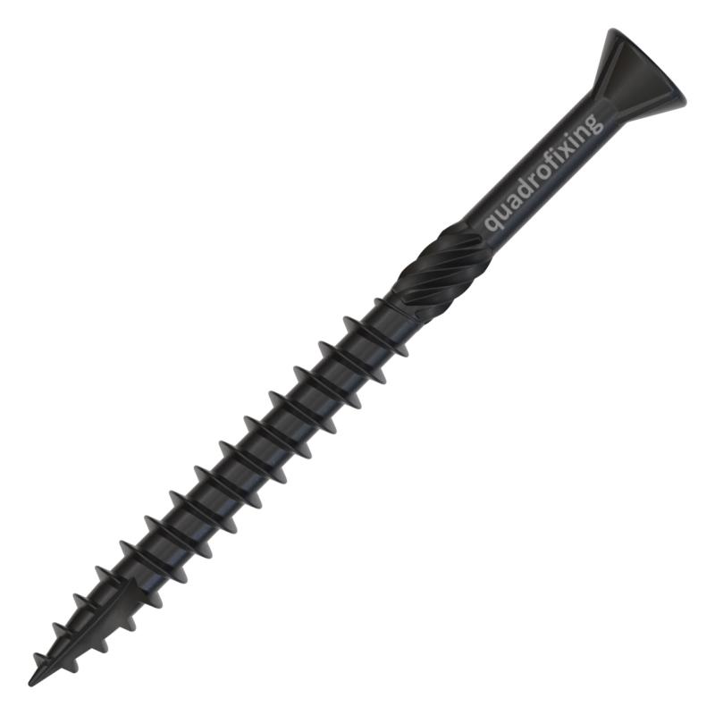 Șuruburi din oțel inoxidabil negre QUADROFIX C2, 4,0-4,5 mm (200 buc + bit)