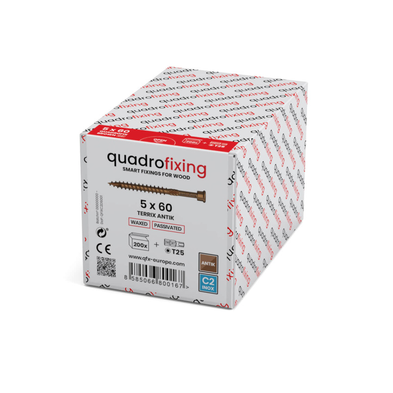 Șuruburi de terasă 5,0 mm (200 buc+bit) TERRIX ANTIK 1