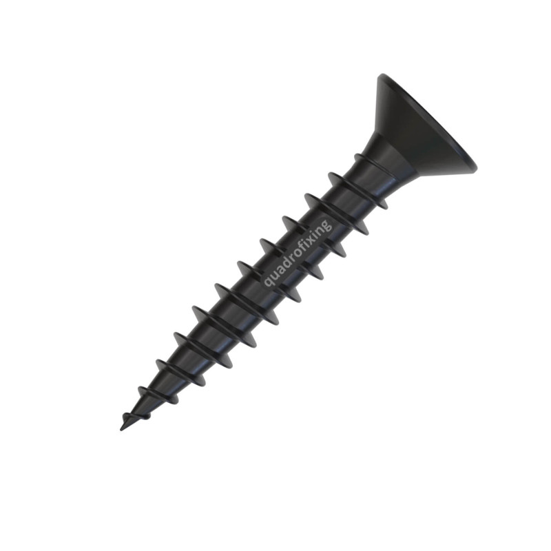 Șuruburi negre inoxidabile pentru lemn QUADRO CLIP (200 buc. + bit) 3