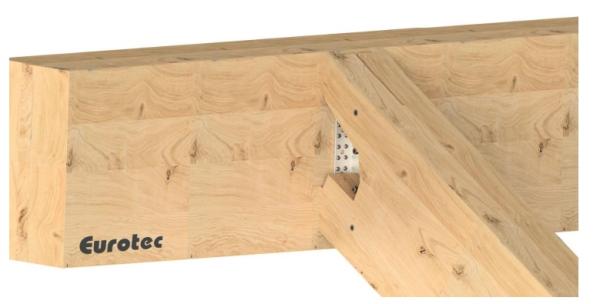 Suport pentru îmbinări ascunse, aluminiu, 115x80x2000 mm - profil Eurotec T 4