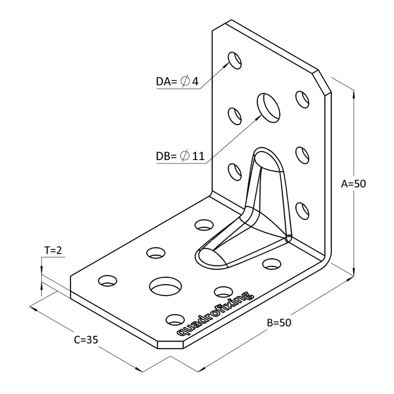 Colțar metalic ranforsat pentru lemn 5