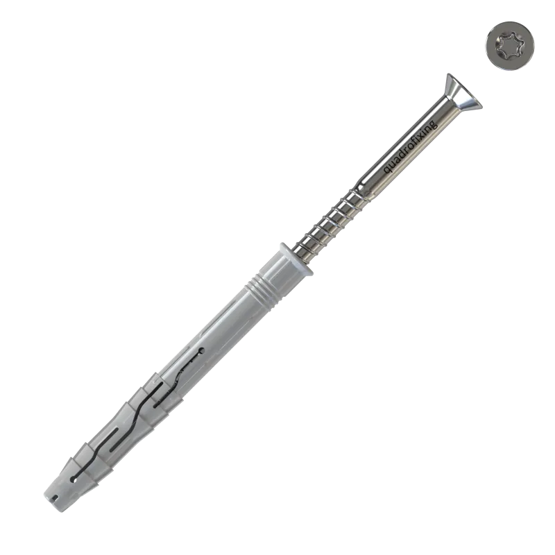 Șurub cadru 8,0 mm, oțel inoxidabil A4, cap înfundat, Torx (50/100 buc) 1