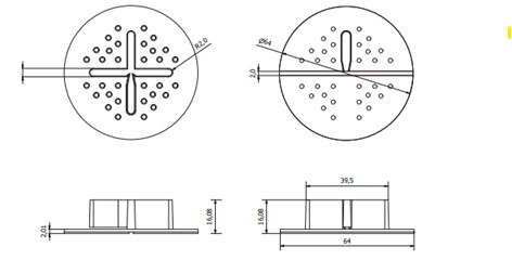Piedestal fix pentru pavaj – înălțime 2 mm, transparent (Ø 64 mm) 2
