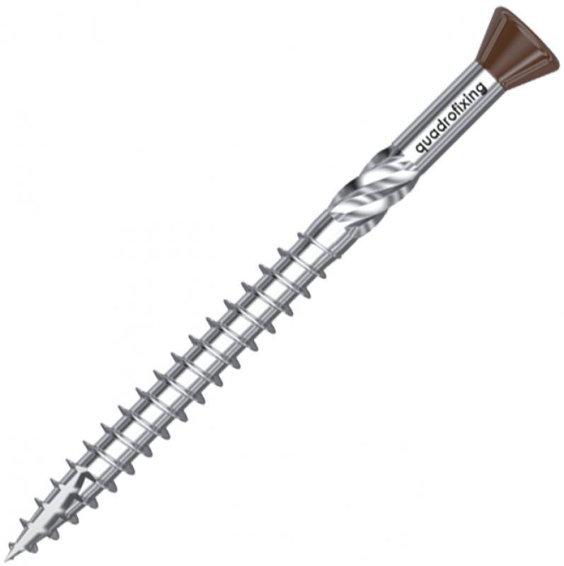 Șuruburi pentru terase 5,0 mm, inox C2, maro, TORX (200 bucăți + bit)